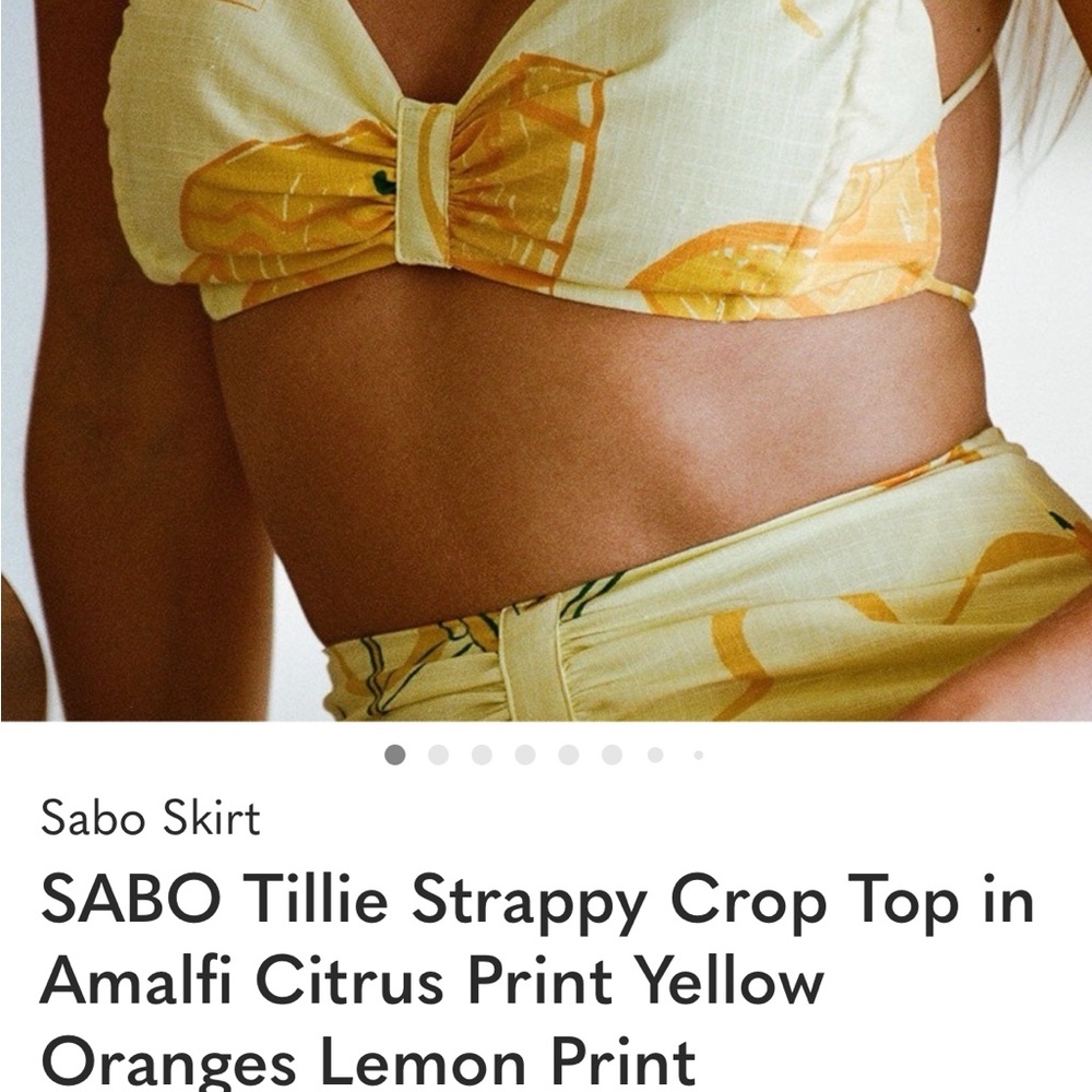 SABO MAXI SKIRT AND MATCHING TOP AMALFI COAST CITRUS LIME PRINT SMALL - Picture 6 of 9